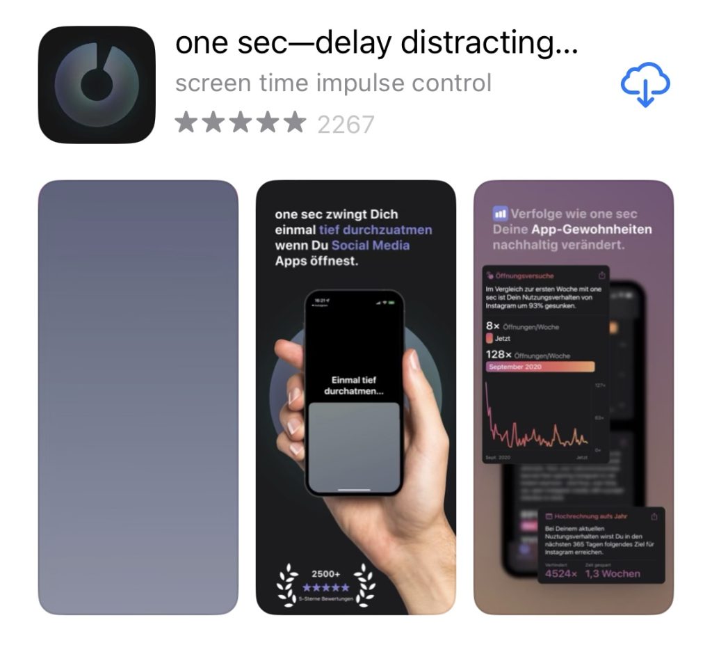 Fast so gut wie ein Zeitlimit - Die App "one sec"